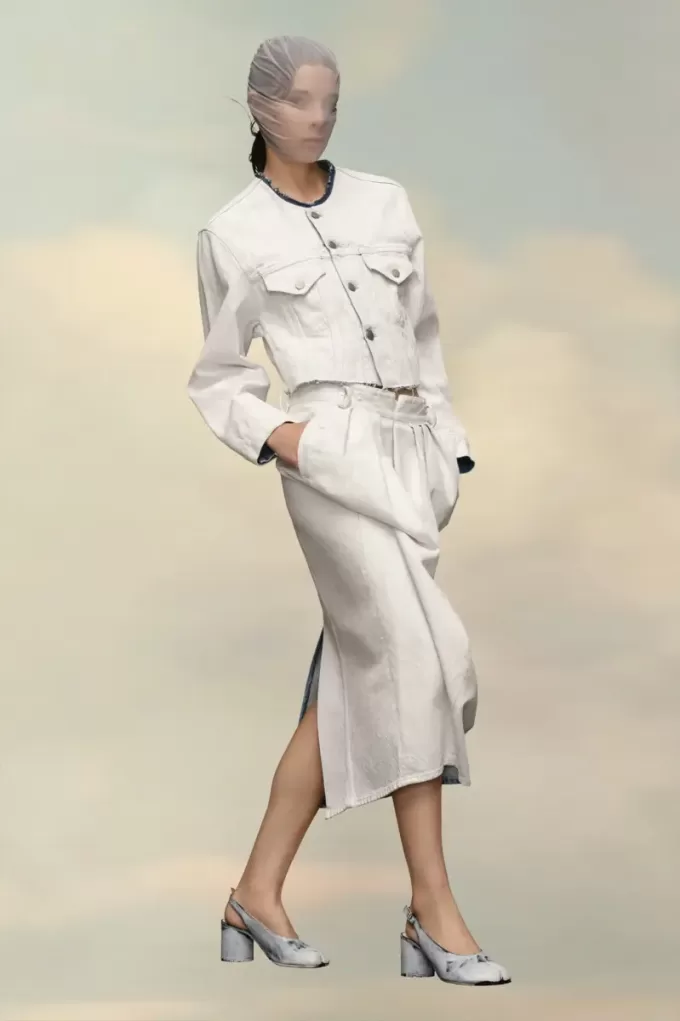 Cropped Collarless Denim Jacket Cropped Collarless Denim Jacket