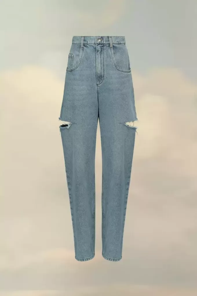 Denim jeans with slash details Denim jeans with slash details