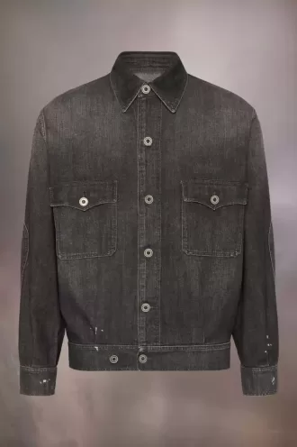 Distressed denim jacket