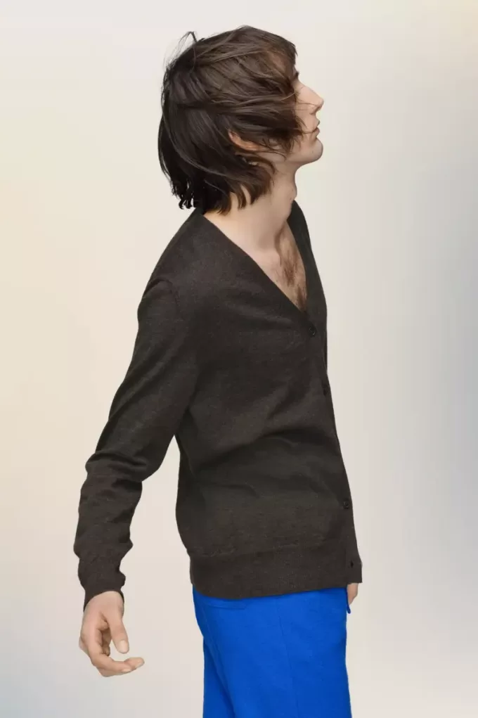 Elbow patch wool cardigan Elbow patch wool cardigan