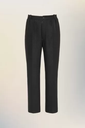 Felted Wool Straight-Leg Trousers
