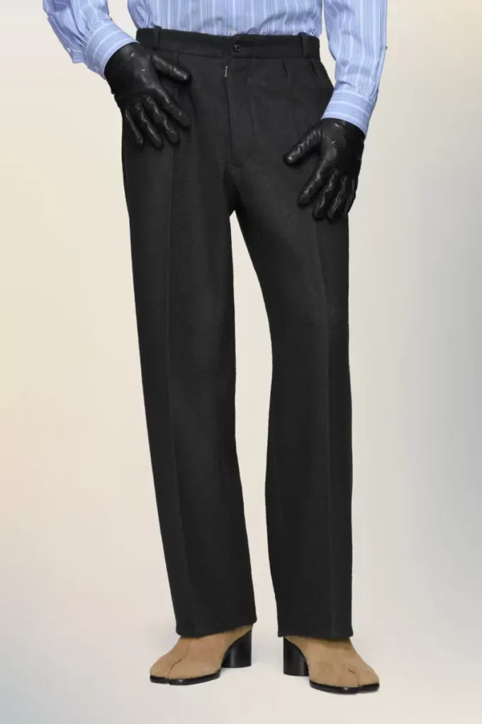 Felted Wool Straight-Leg Trousers Felted Wool Straight-Leg Trousers