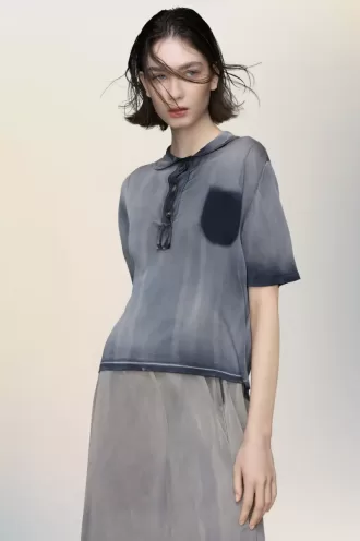 Maison Margiela Sun-faded polo top