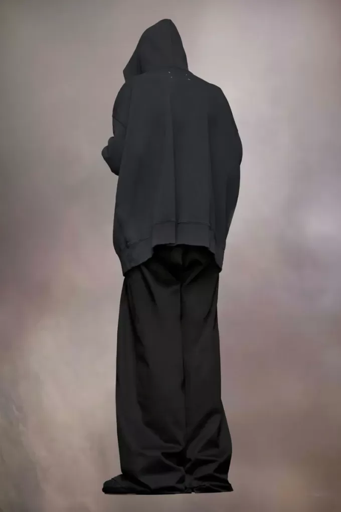 Reverse logo hooded sweatshirt