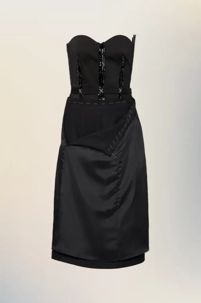 Strapless midi dress