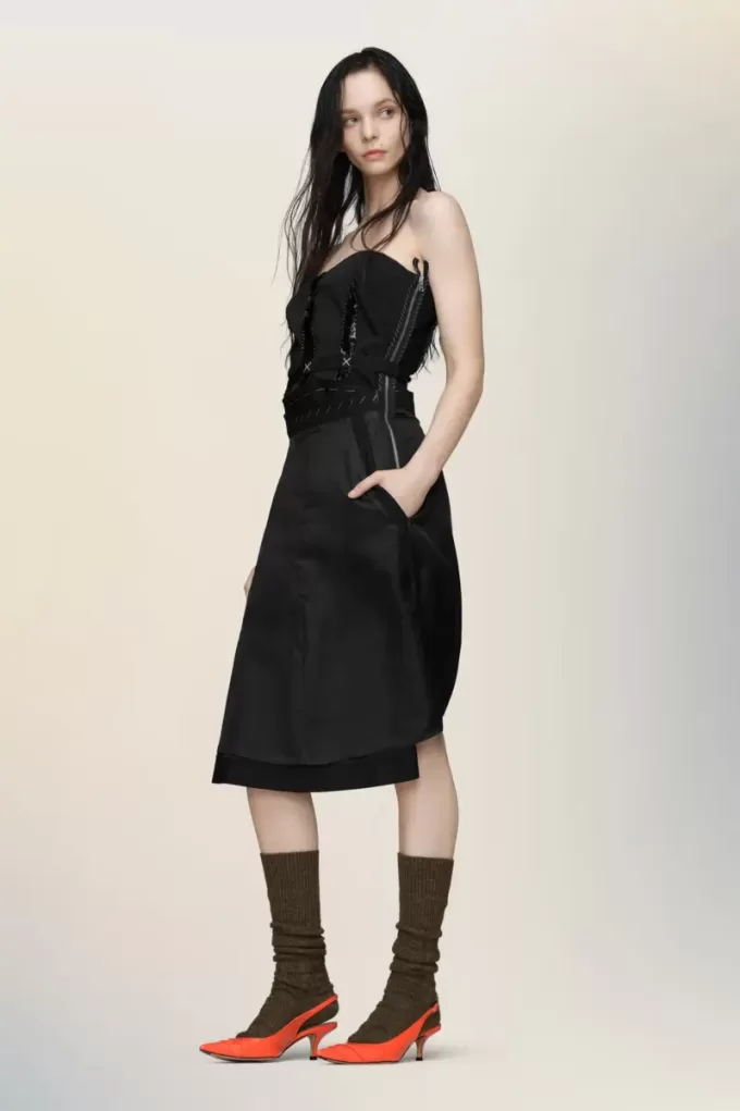 Strapless midi dress