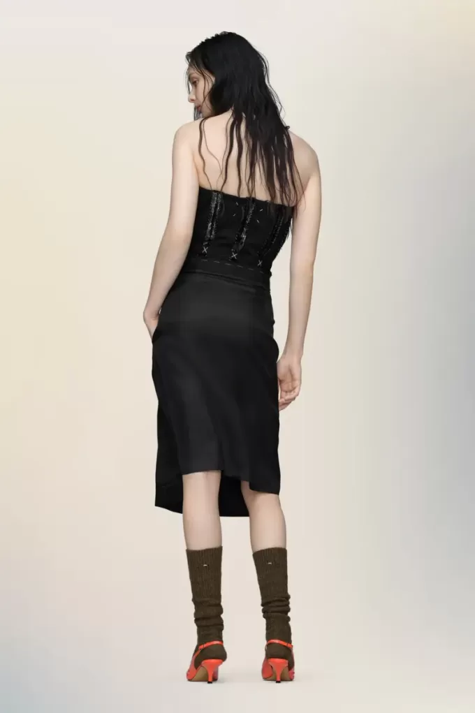 Strapless midi dress