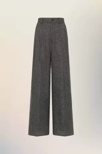 Wide-leg wool trousers