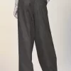 Wide-leg wool trousers