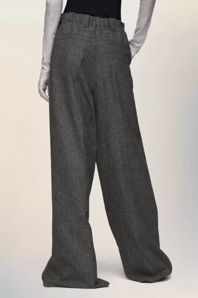 Wide-leg wool trousers