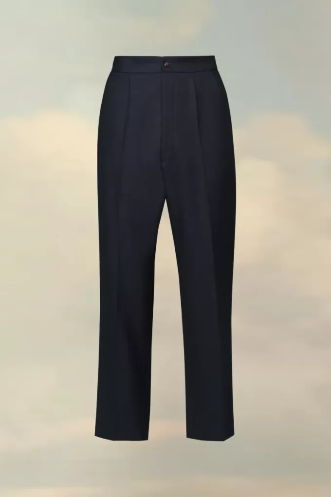 Wool Herringbone Trousers